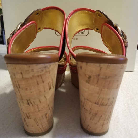 COACH Cortnee Platform Sandals - Navy/Blossom - Picture 7 of 11